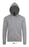 SOL'S STONE - UNISEX ZIP Kapucnis felső Grey Melange